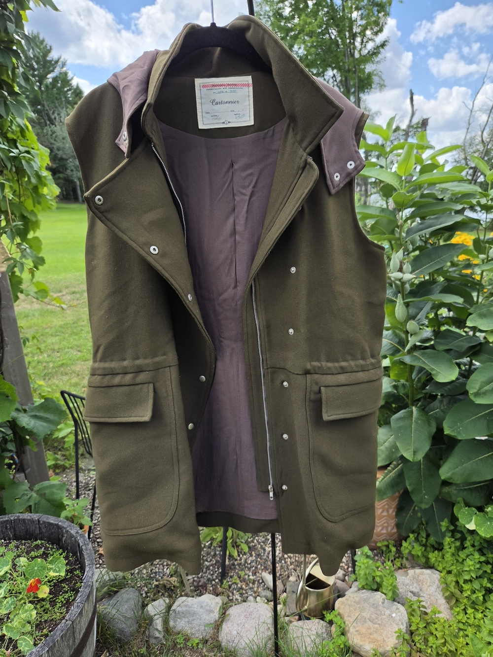 Anthropologie Cartonnier Olive Green Hooded Vest